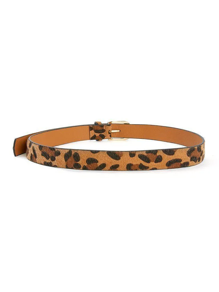 Buckle Design Leopard PU Belt
