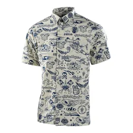 Button Up Short Sleeve Shirt Happy Hour Natural / Navy