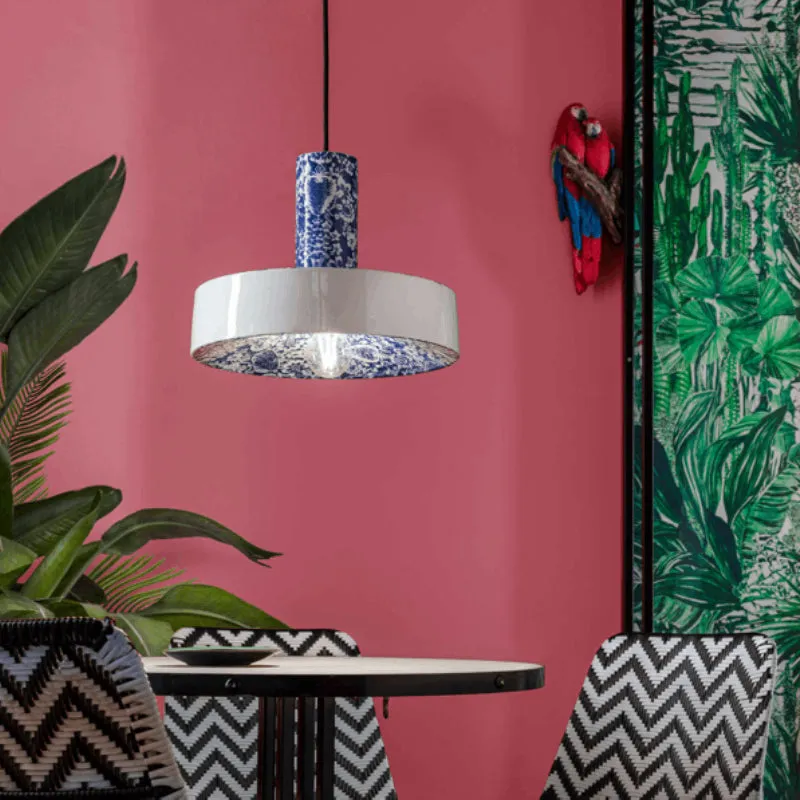 Calligraphy Print Ceramic Pendant Light