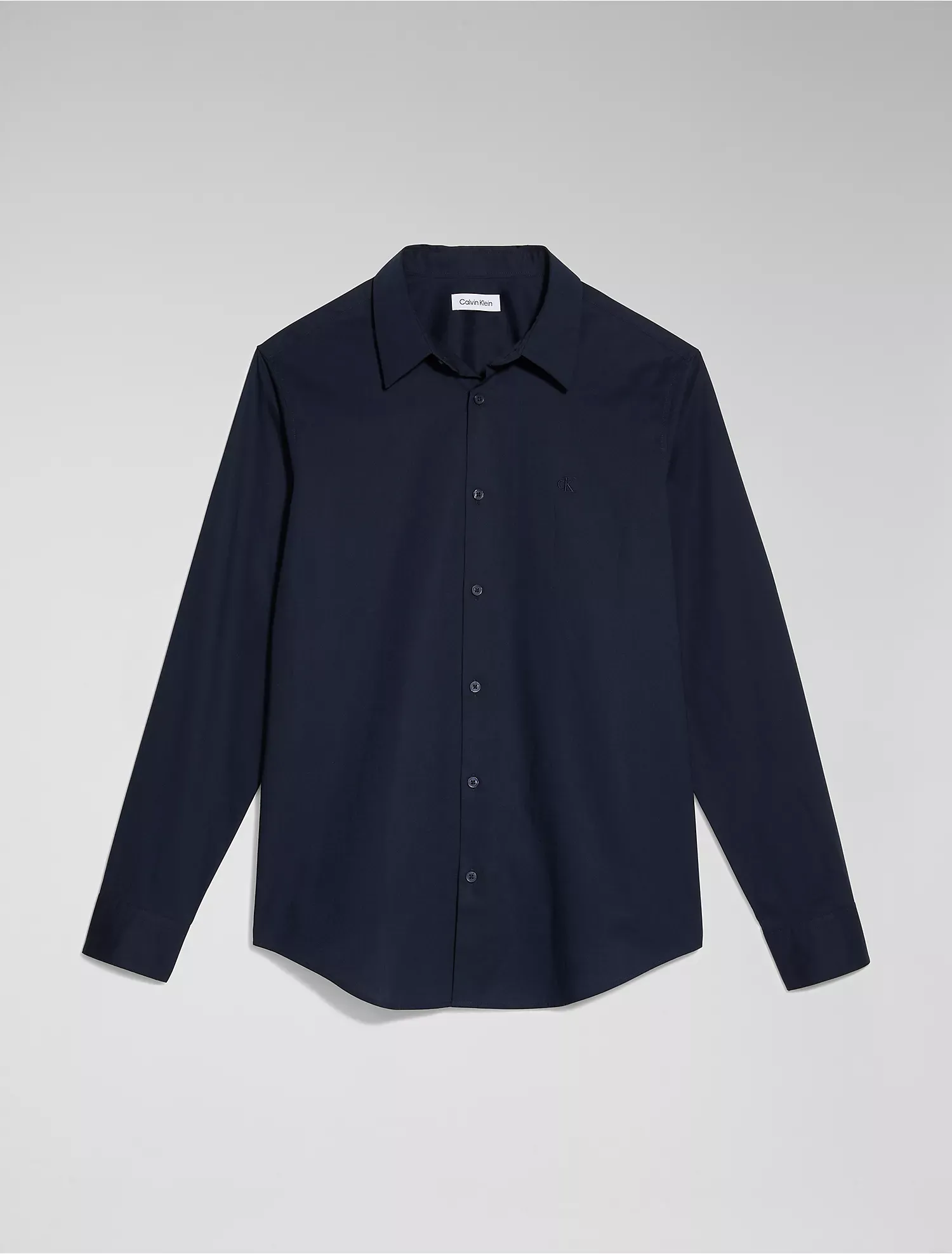 Calvin Klein Men's Solid Stretch Slim Woven Shirt Sky Captain 40CM100 412