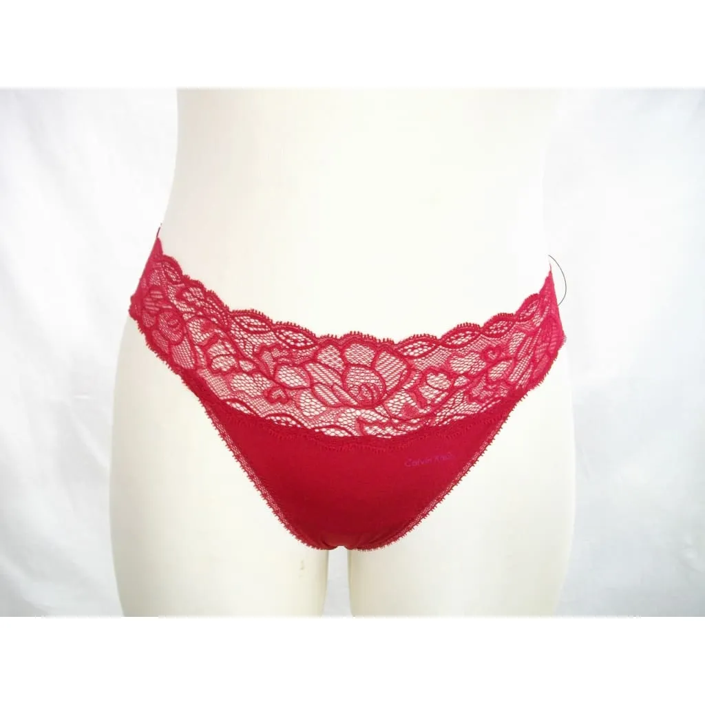 Calvin Klein QF1741 Seductive Comfort With Lace Full Coverage UW Bra 40B & QF1199 Seductive Comfort Thong LARGE Cranberry NWT