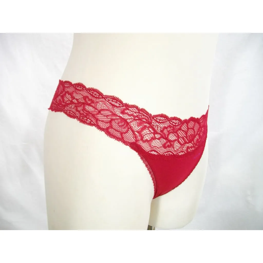 Calvin Klein QF1741 Seductive Comfort With Lace Full Coverage UW Bra 40B & QF1199 Seductive Comfort Thong LARGE Cranberry NWT