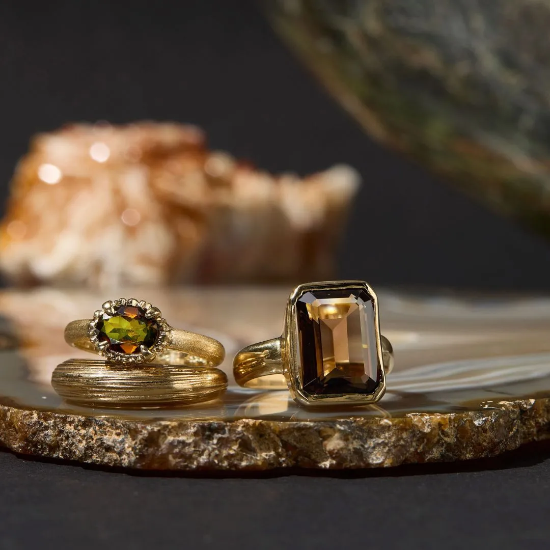 Ceres Ring, Parti Tourmaline, 9kt Yellow Gold