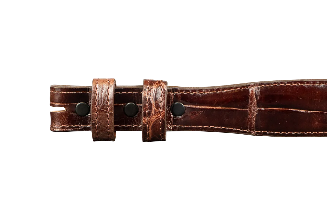 Chacon 1.25" Matte Alligator Tapered Belt Strap
