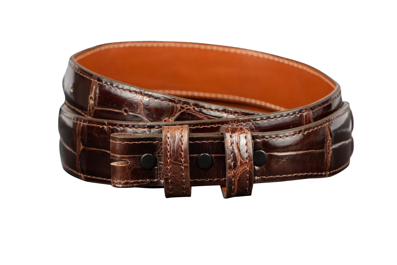 Chacon 1.25" Matte Alligator Tapered Belt Strap