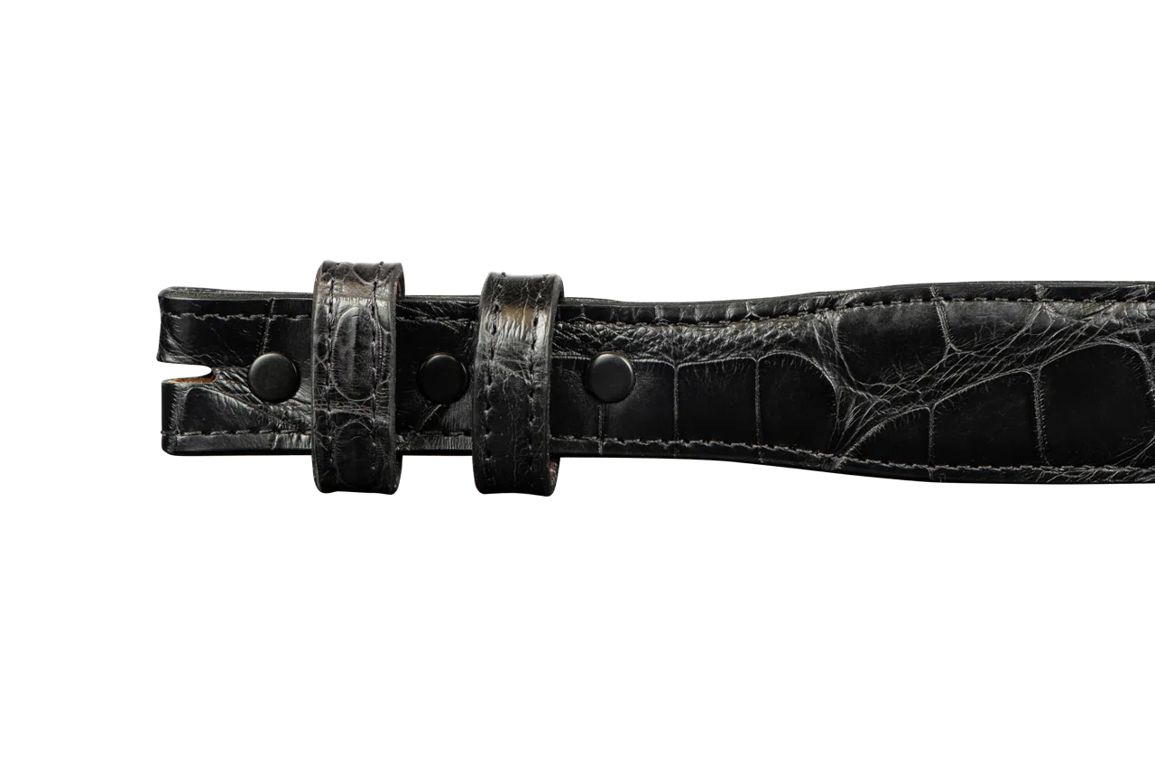Chacon 1.25" Matte Alligator Tapered Belt Strap