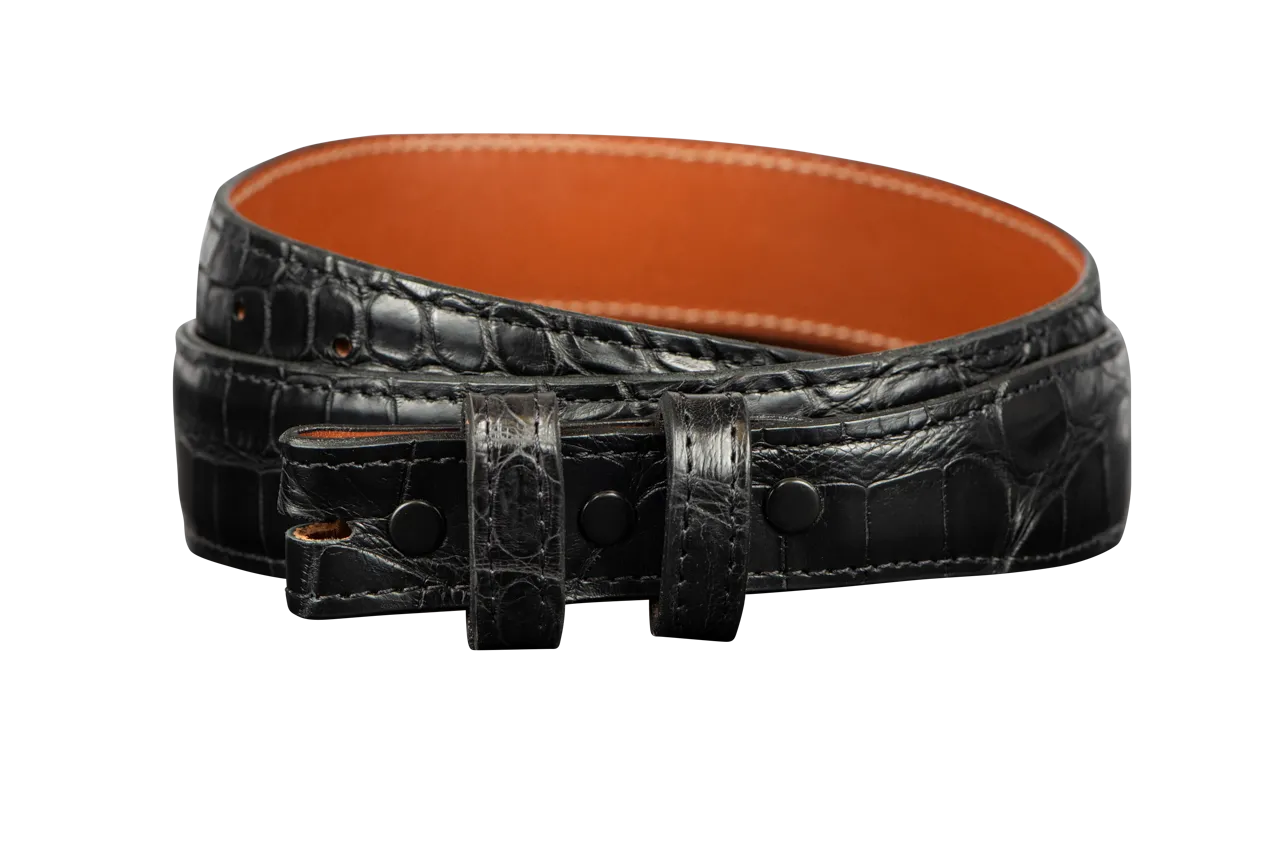 Chacon 1.25" Matte Alligator Tapered Belt Strap