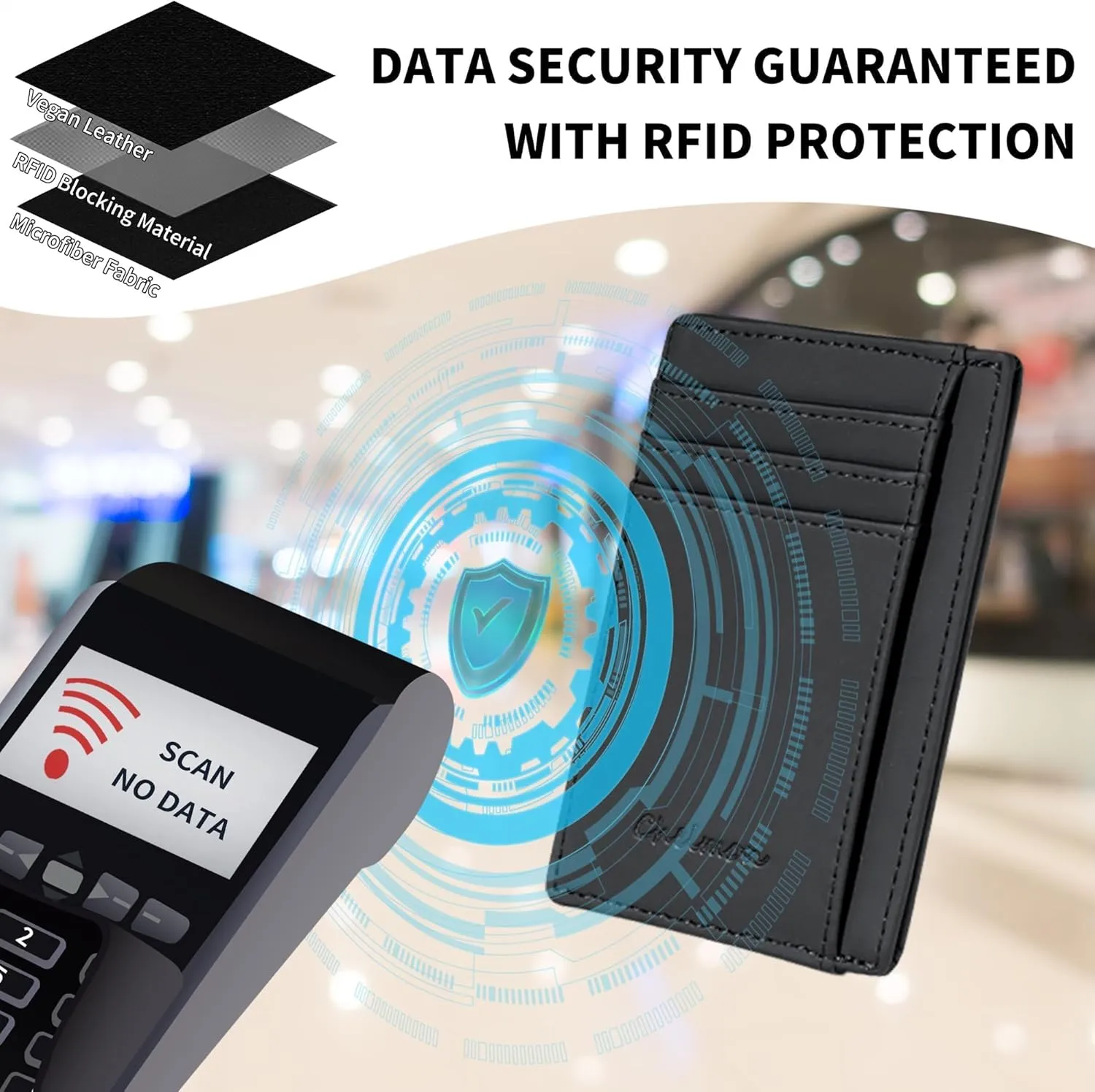Chelmon Slim Wallet for Men, Minimalist Front Pocket RFID Blocking Credit Card Holder