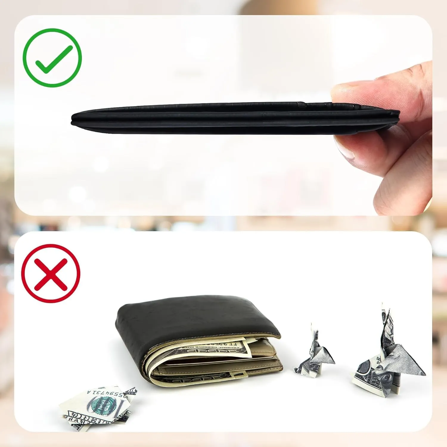 Chelmon Slim Wallet for Men, Minimalist Front Pocket RFID Blocking Credit Card Holder