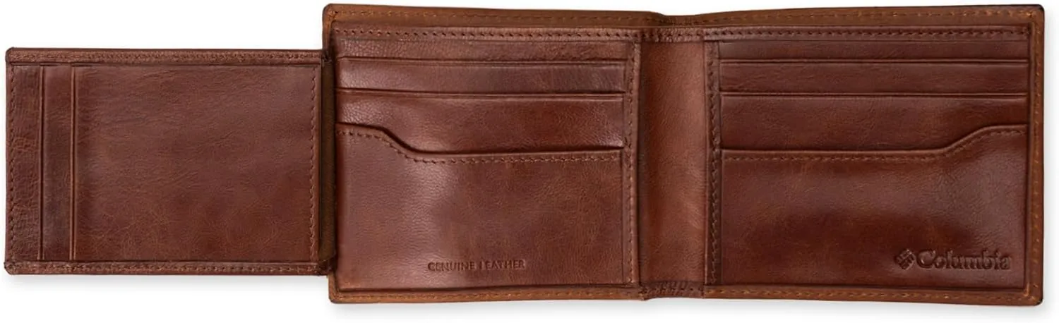 Columbia Men's Everyday Bifold Wallet-Multiple Card Slots, Id Window