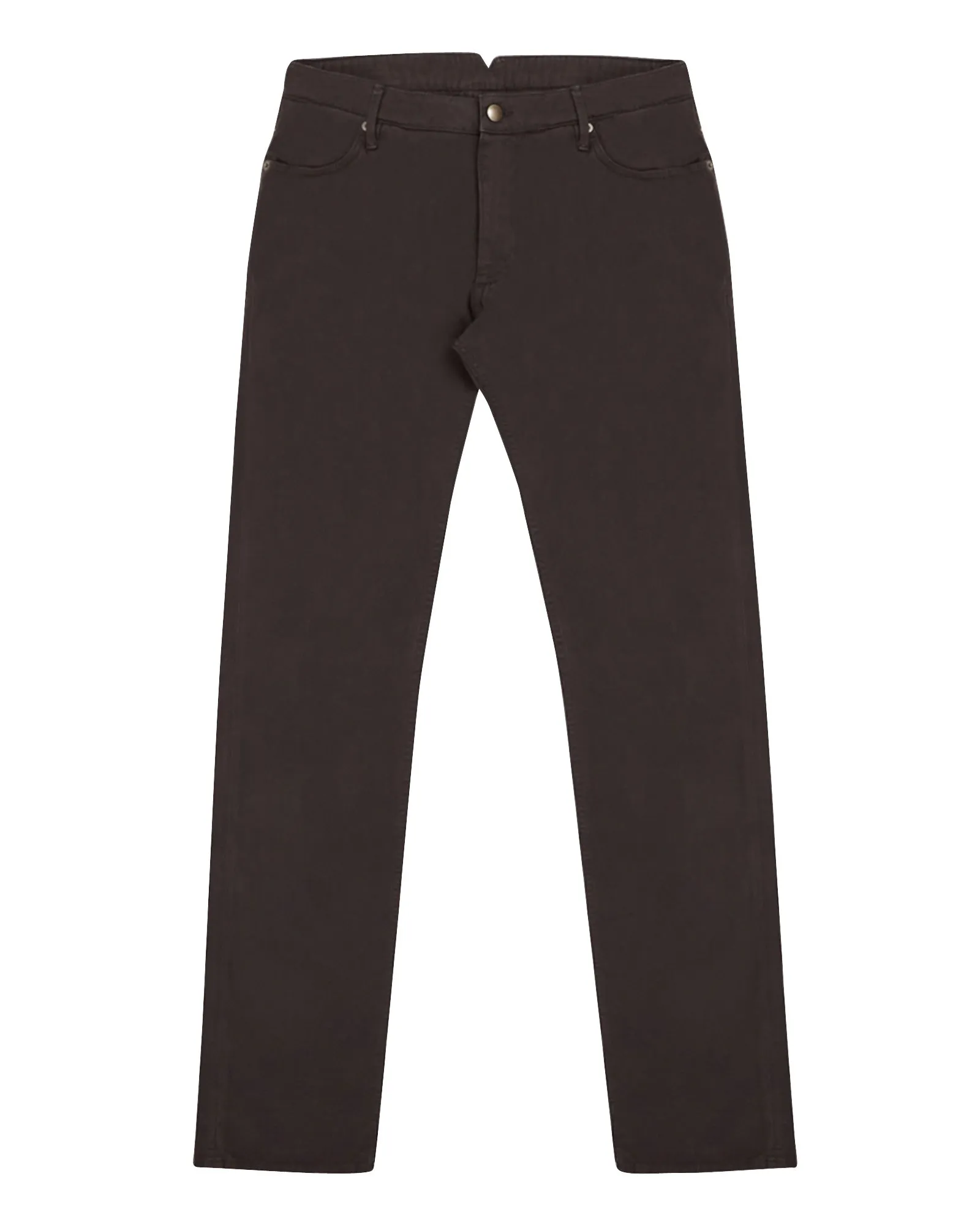 Dark Brown Broken Twill Five Pocket Pant