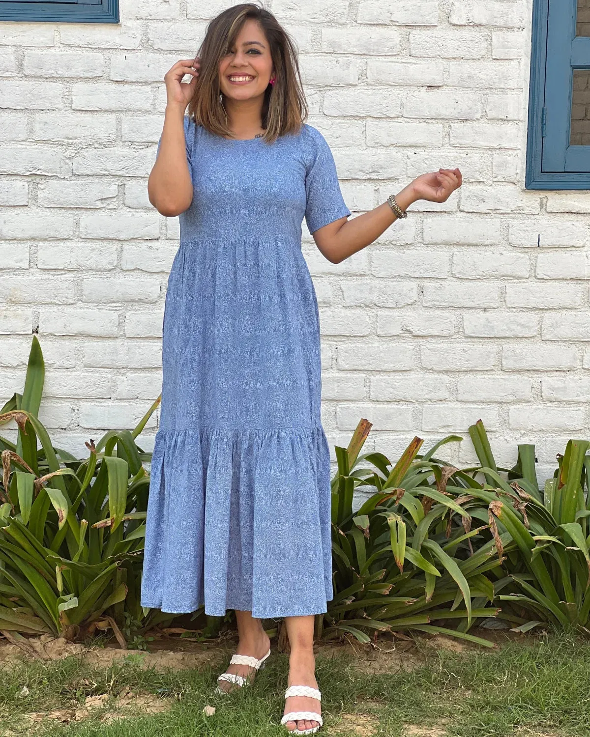 Ditsy Dots Tiered Holiday Dress