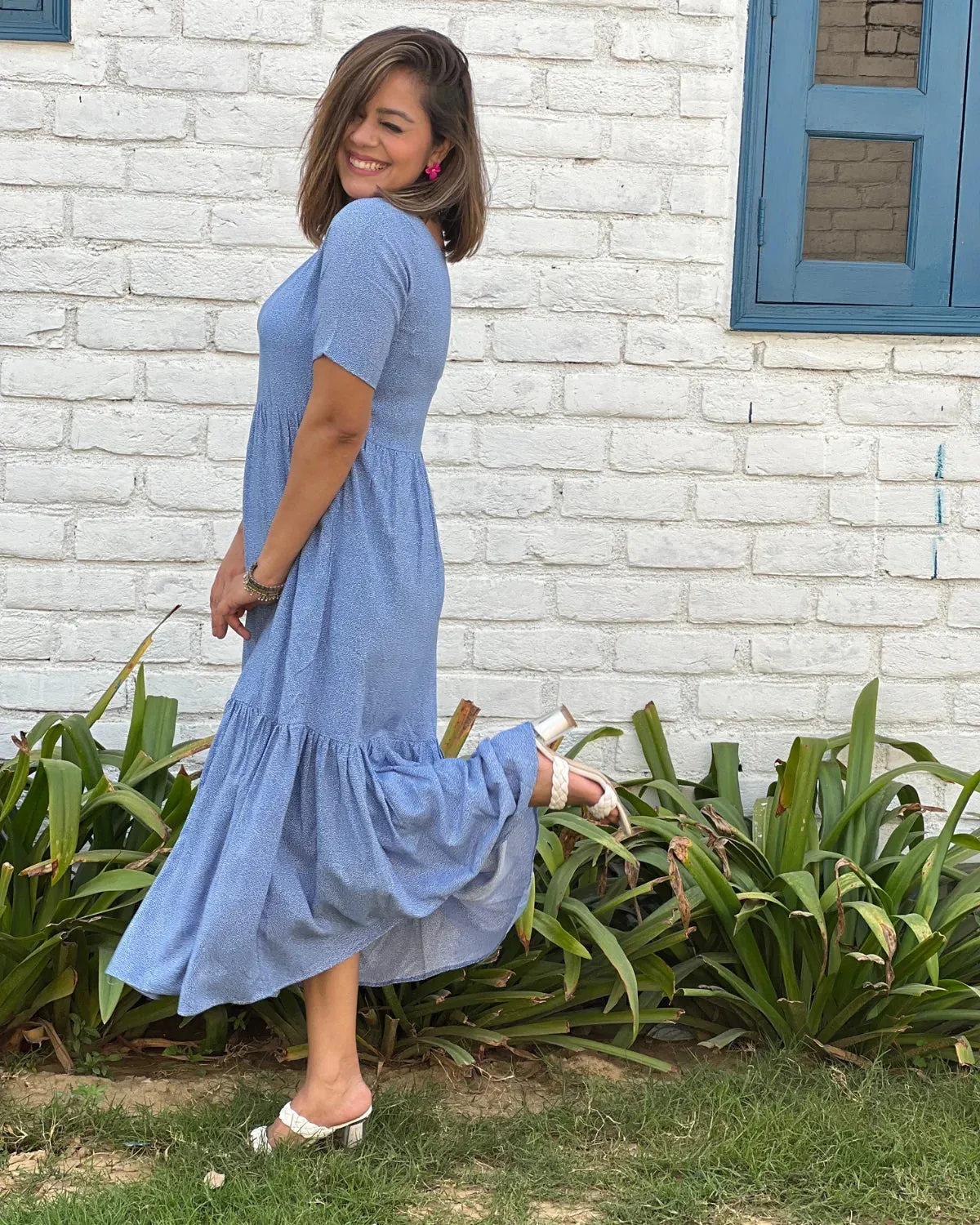 Ditsy Dots Tiered Holiday Dress