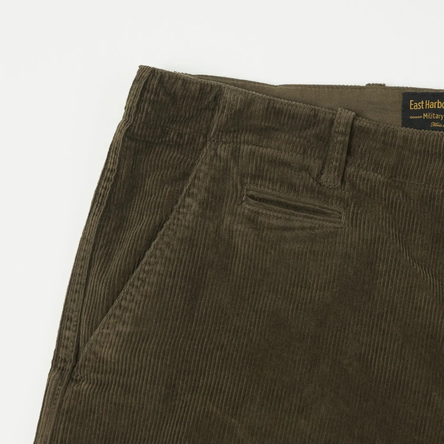 Mens Green Axel 101 Corduroy Trousers by East Harbour Surplus - Stylish & Comfortable