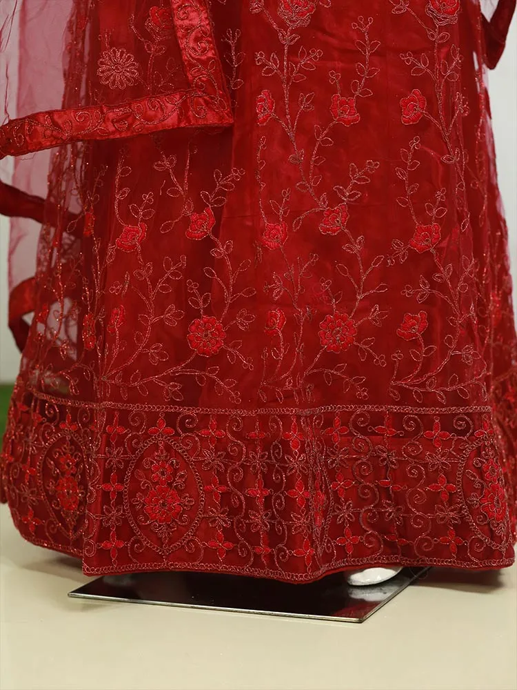 Elegant Semi-Stitched Thread Work Wedding Lacha - Just ₹999! 🌟