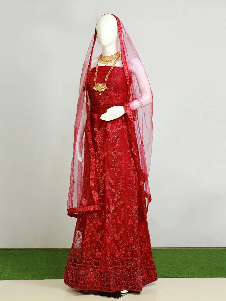 Elegant Semi-Stitched Thread Work Wedding Lacha - Just ₹999! 🌟