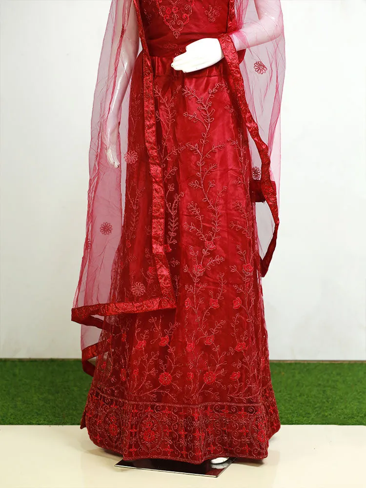 Elegant Semi-Stitched Thread Work Wedding Lacha - Just ₹999! 🌟