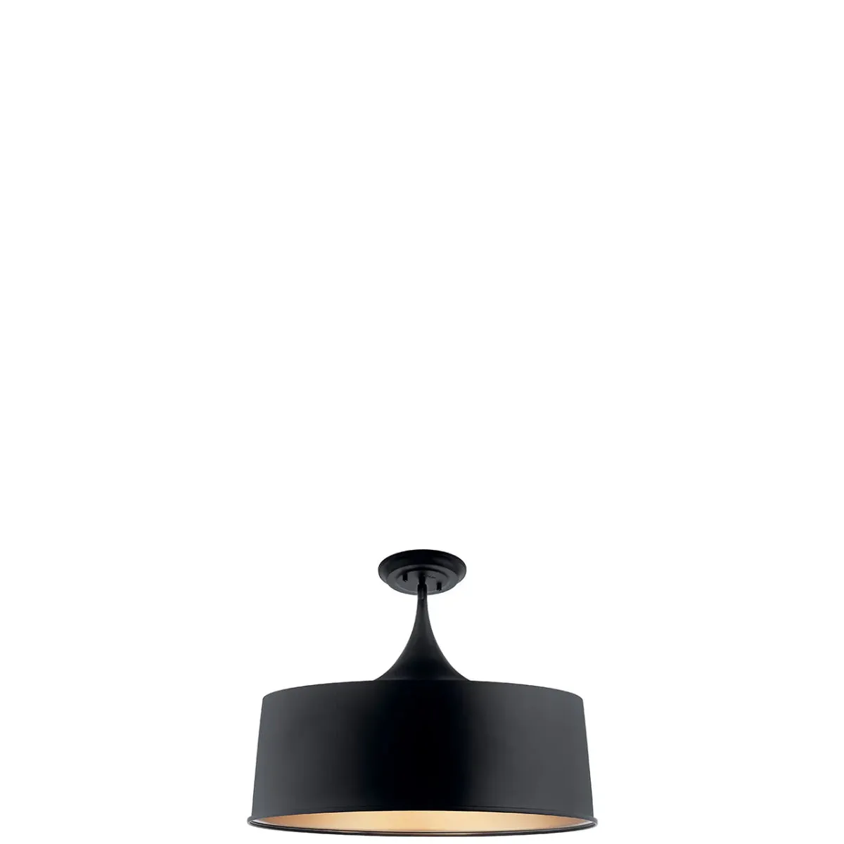 Elias 24" 1-Light Convertible Pendant Light with Metal Dome Shade, Black Finish
