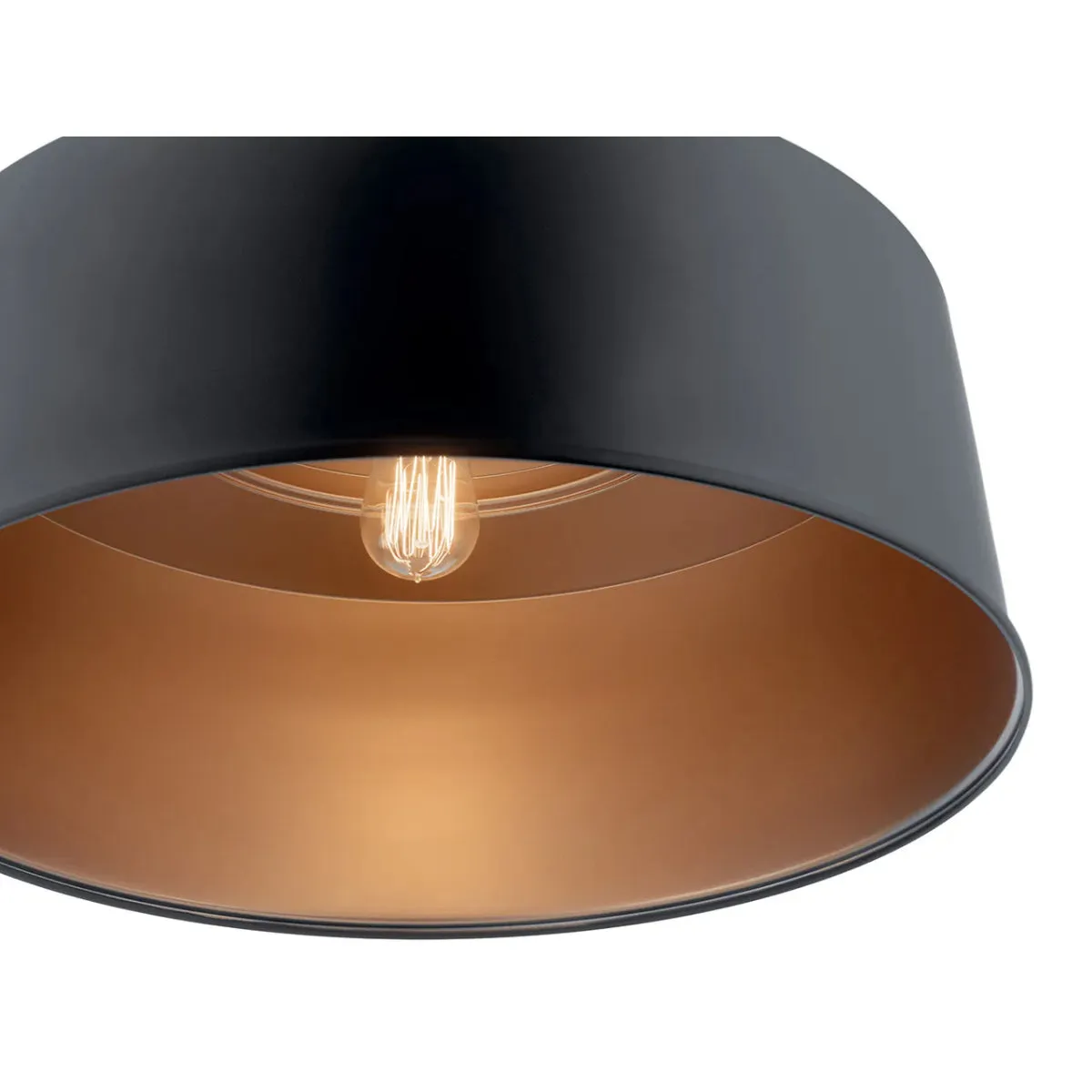 Elias 24" 1-Light Convertible Pendant Light with Metal Dome Shade, Black Finish
