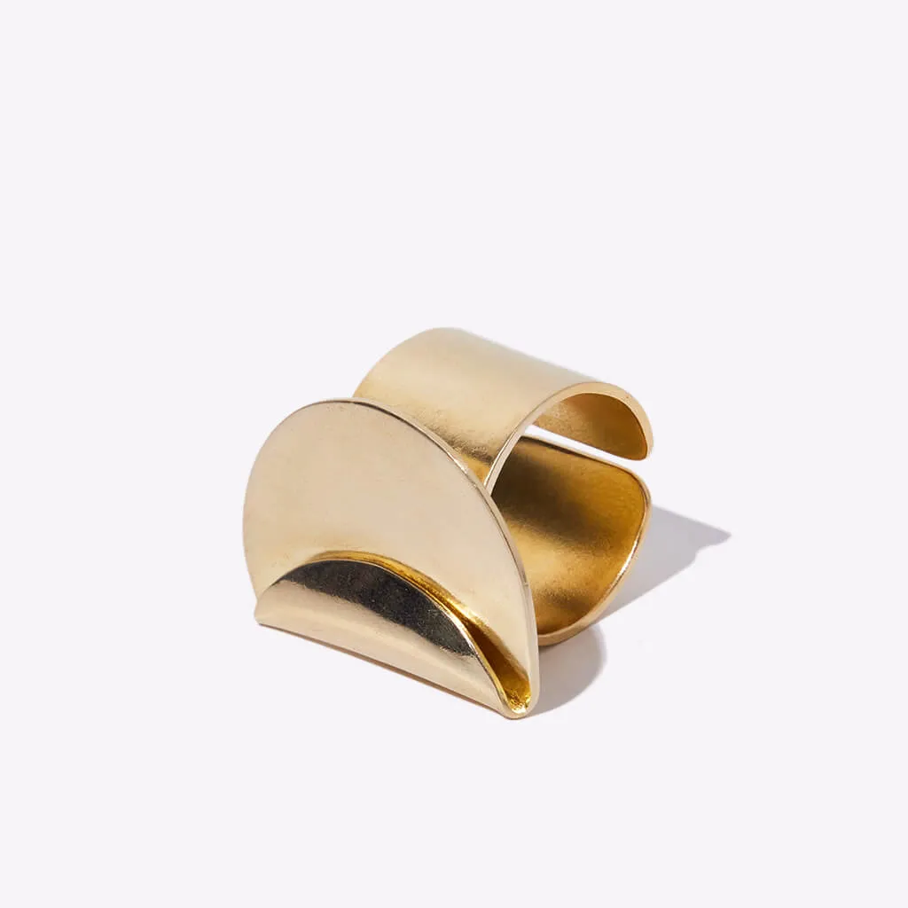 Enfold Adjustable Statement Ring - Brass