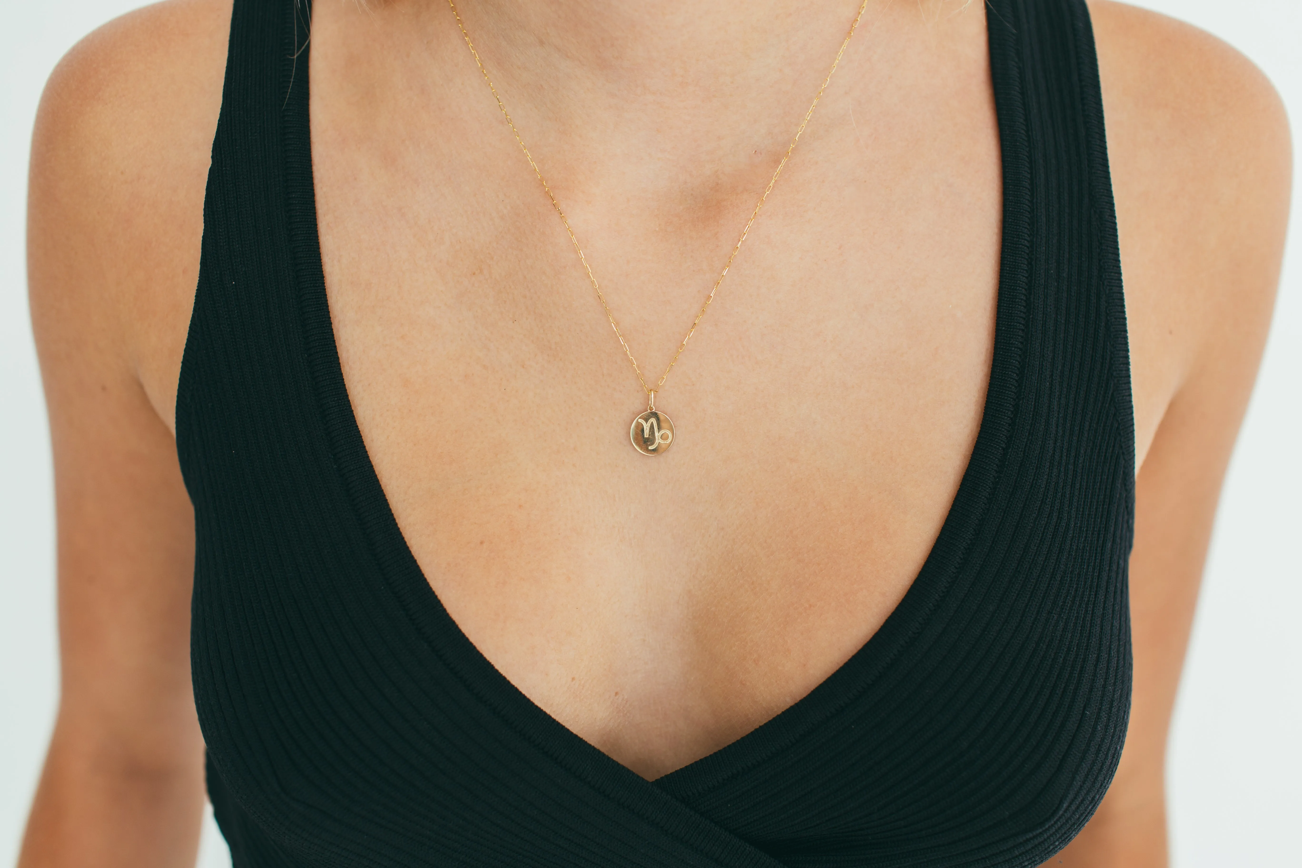 Engraved Gold Zodiac Charm