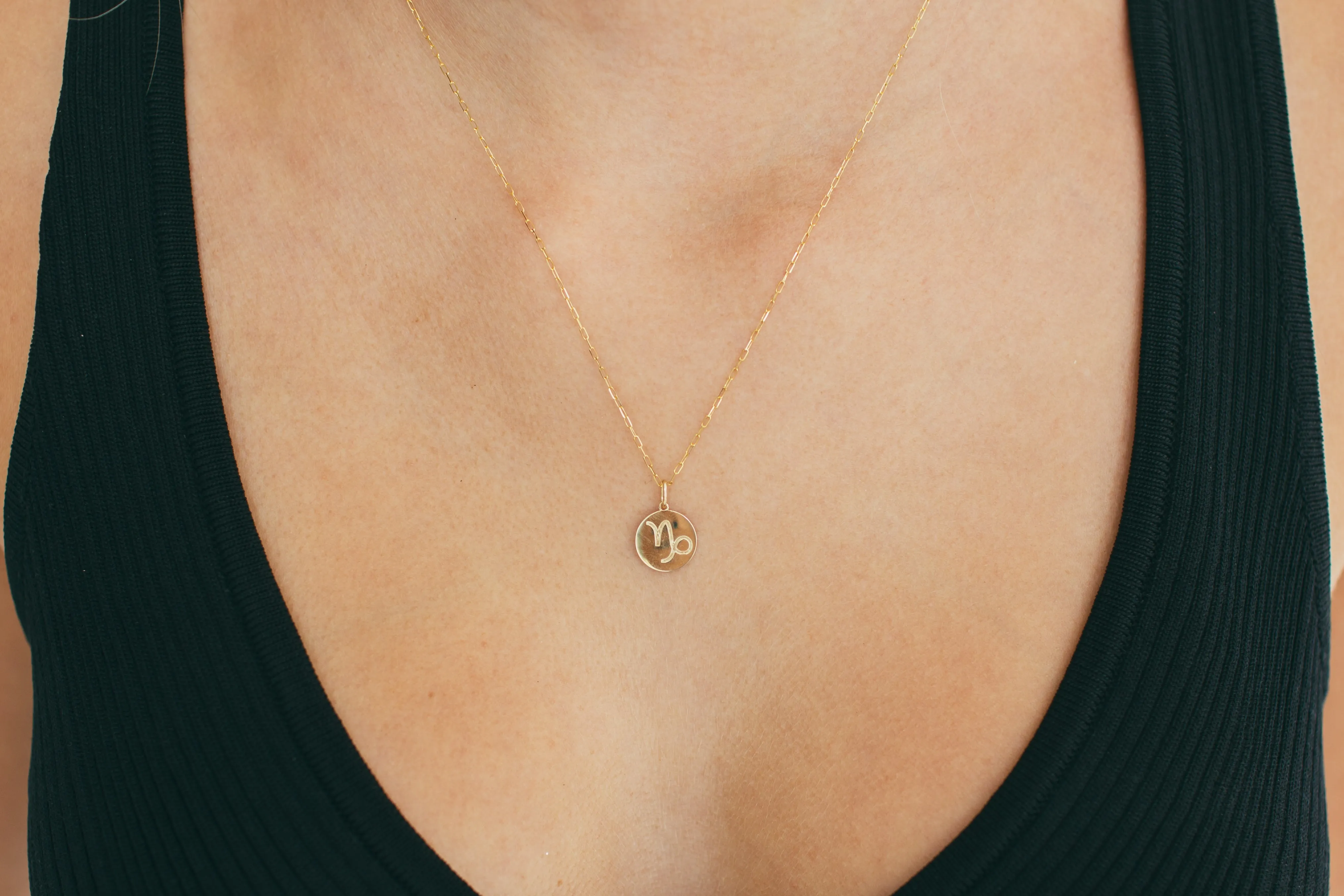Engraved Gold Zodiac Charm