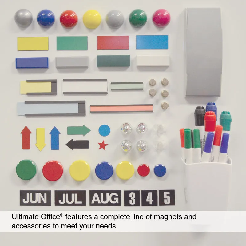 Euro Porcelain Magnetic Whiteboards, Aluminum & Black