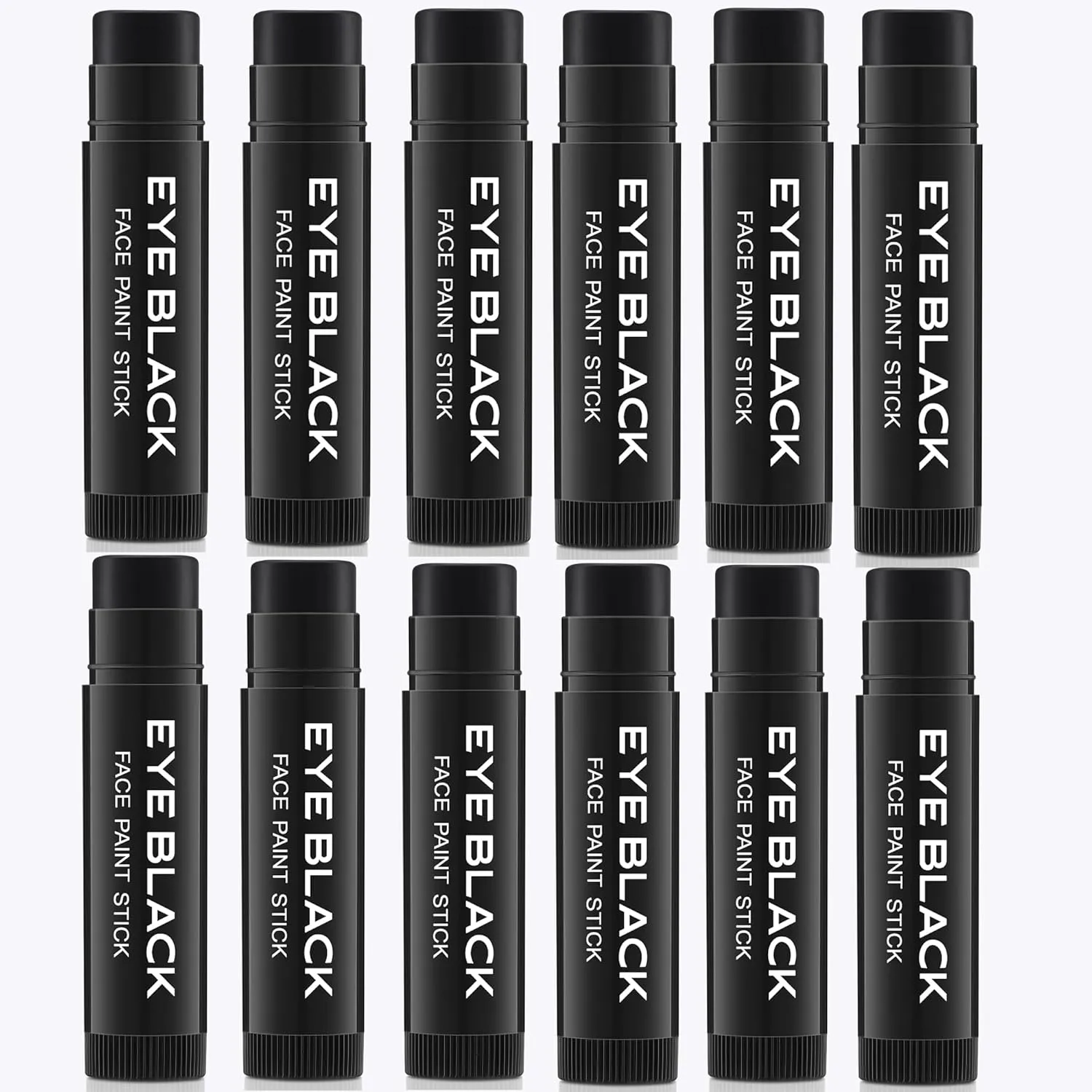Eye Black Stick, 12pcs Anti-Glare Under Eye Sports Grease Stick for Football Baseball Softball Lacrosse Hockey Athletes Sports Training and Cheer, Sports Eye Black Stick