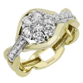 Fashion Ring In 18k Gold With Diamonds
