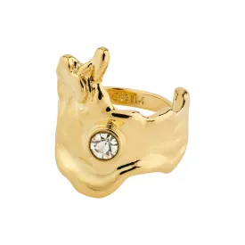 GIA recycled crystal ring gold-plated