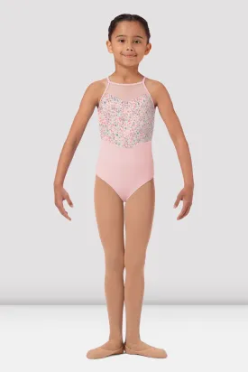 Girls Mirella Ditsy Floral Halterneck Leotard