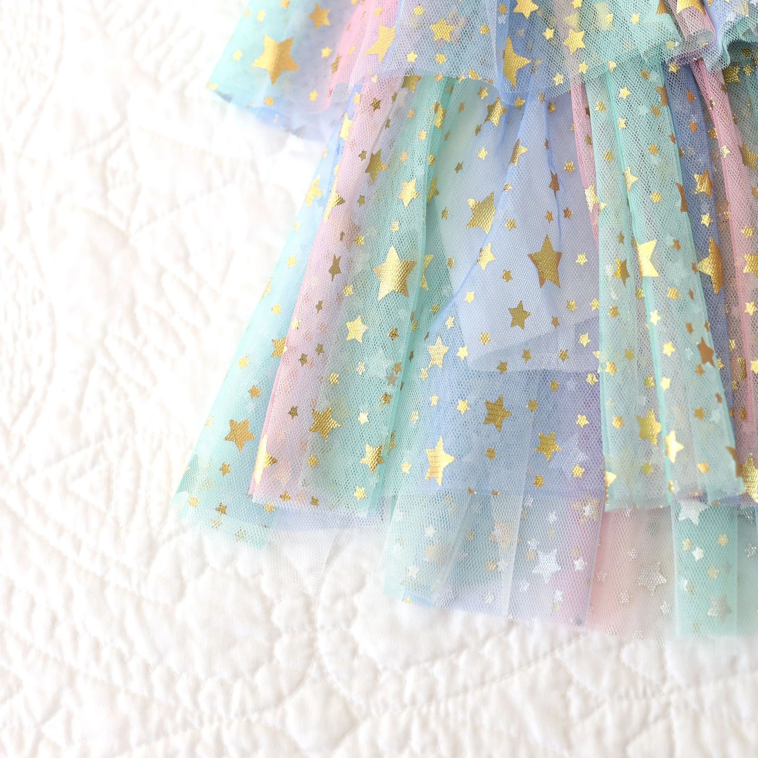 Golden Stars Tulle Dress (Size Up)