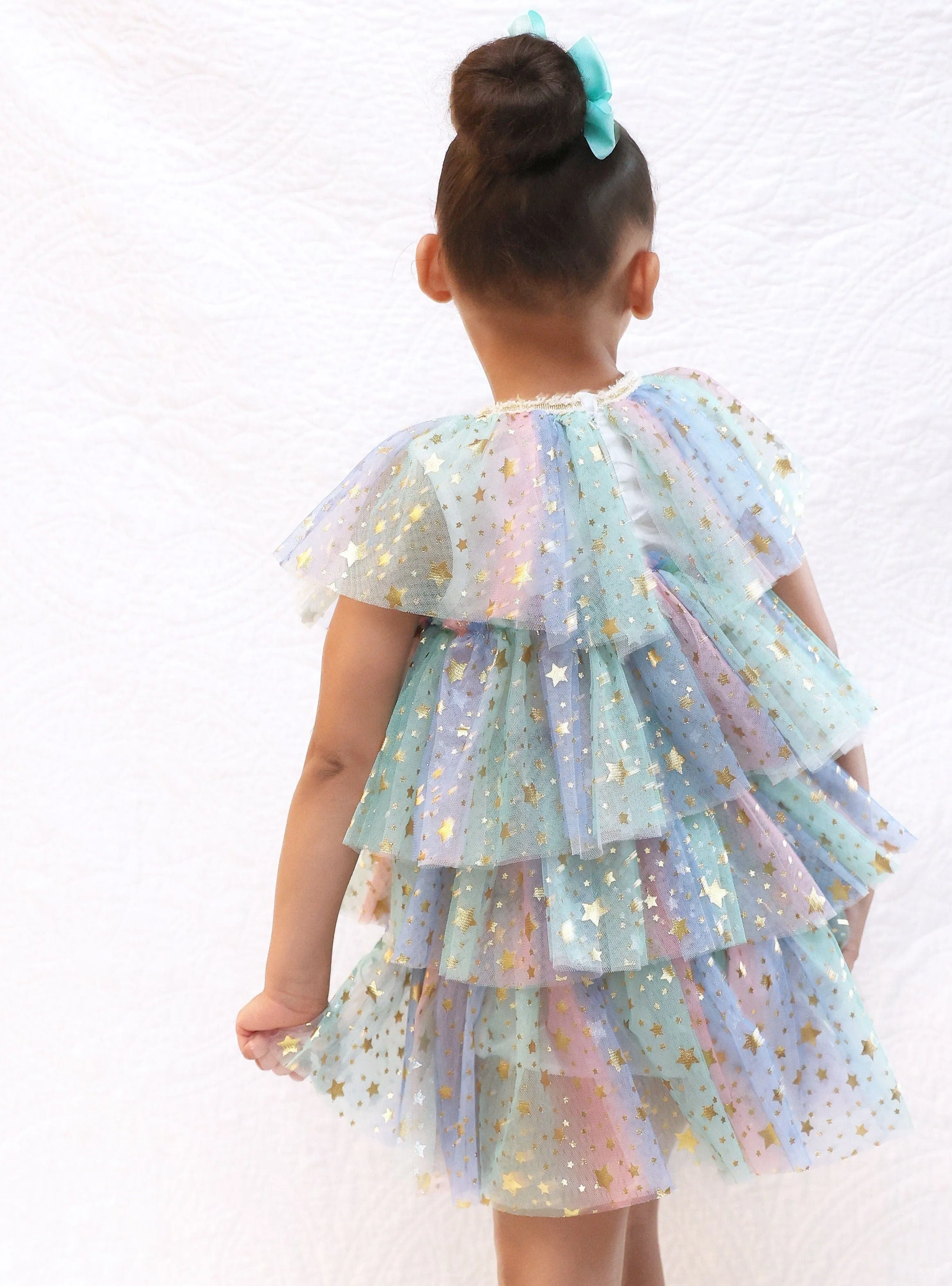 Golden Stars Tulle Dress (Size Up)