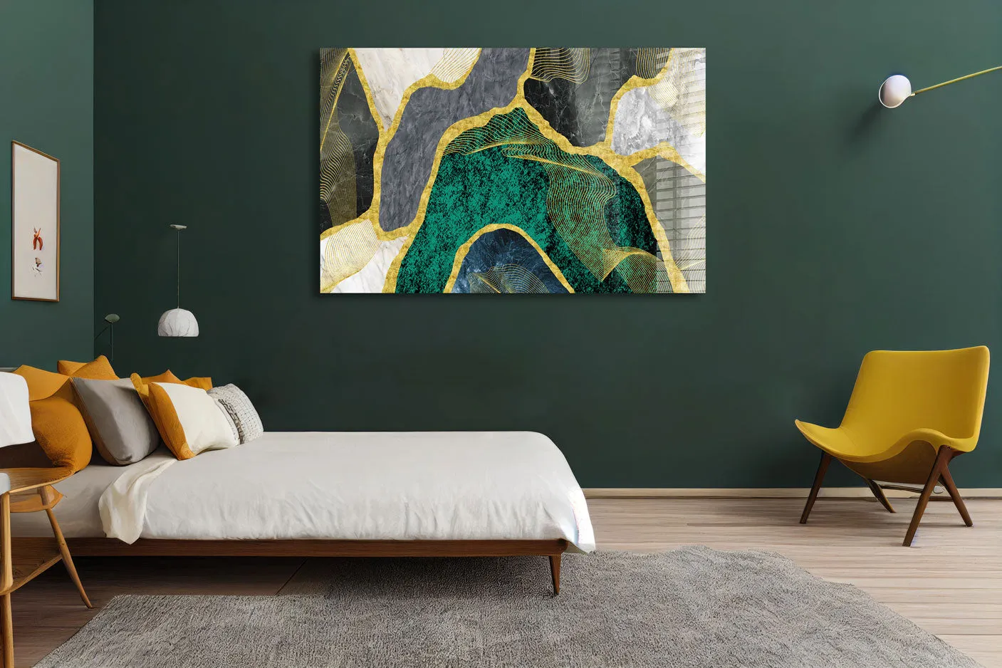 Green & Yellow Marble Design