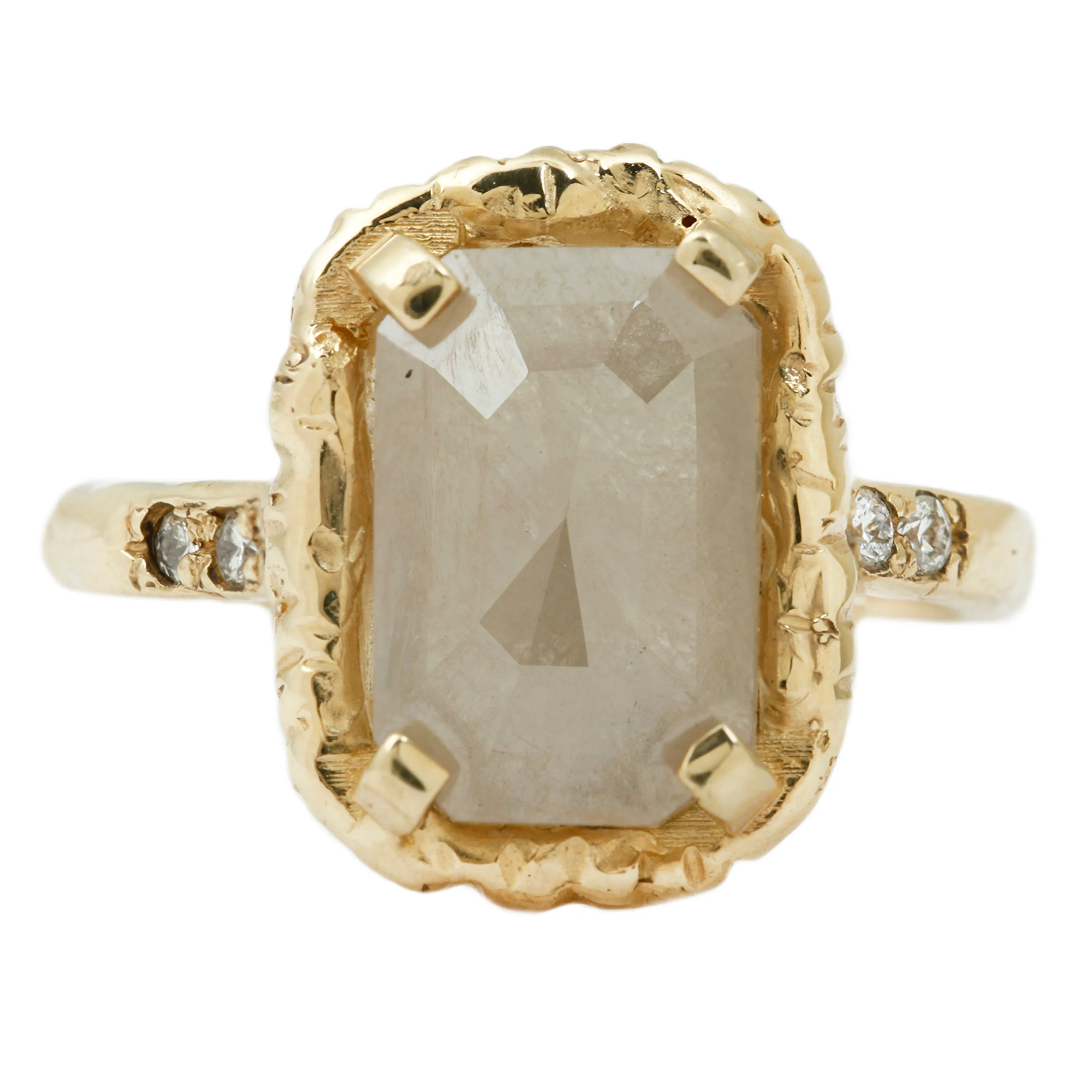 Guardian White Rustic Diamond Ring