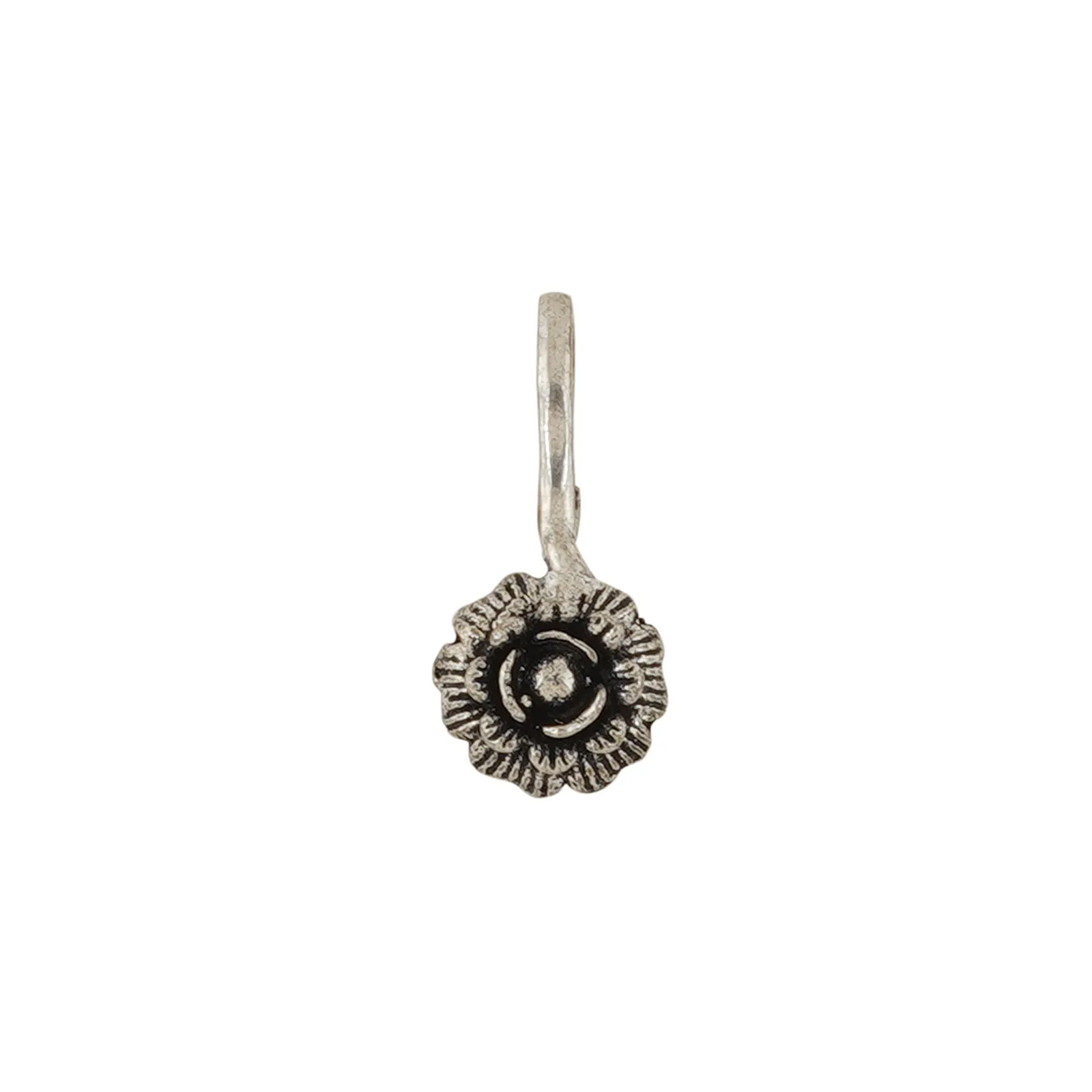 Gul Silver Oxidised Nose Pin