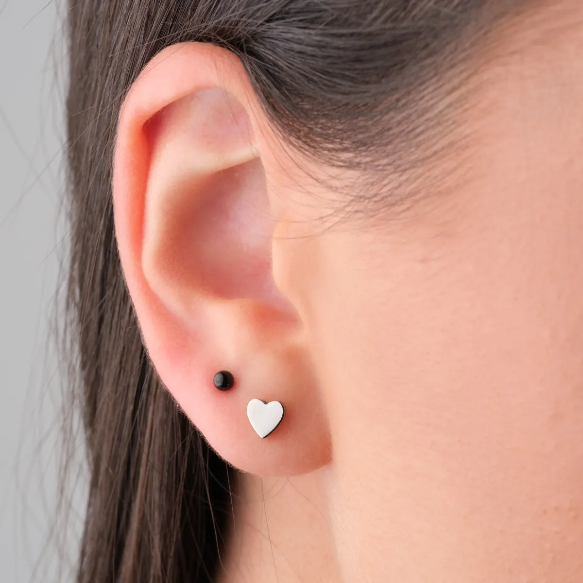 Heart Titanium Stud Earrings