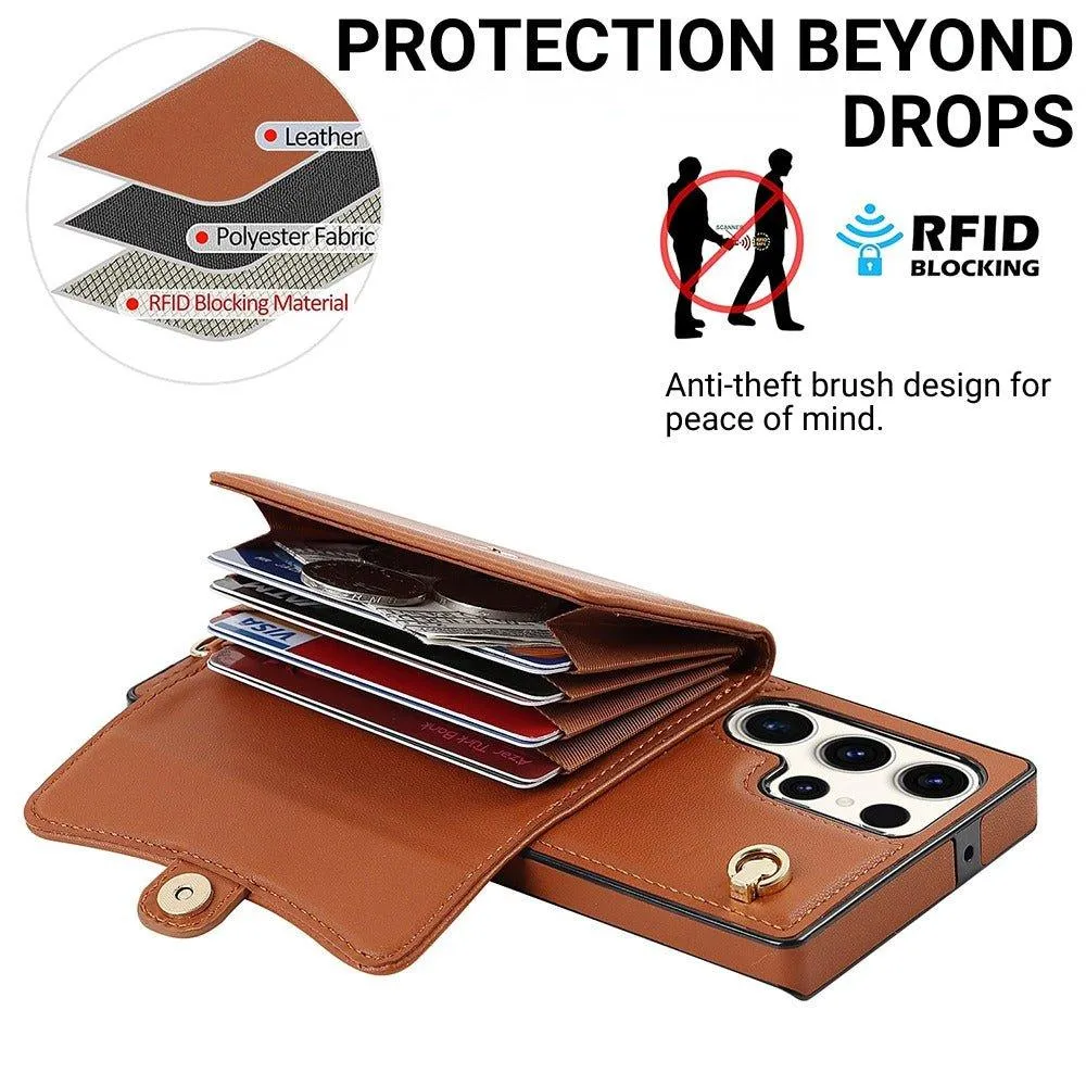 Impero Leather Wallet Galaxy Case With Lanyard
