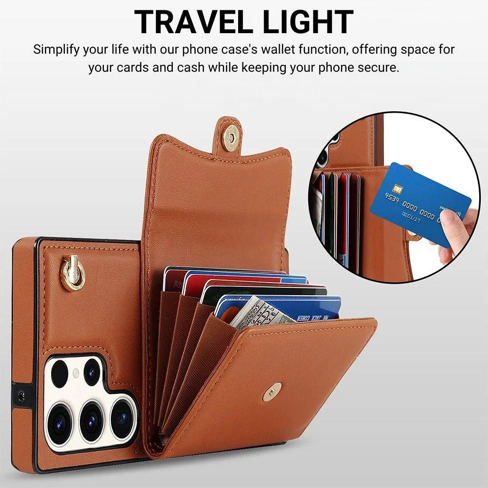 Impero Leather Wallet Galaxy Case With Lanyard