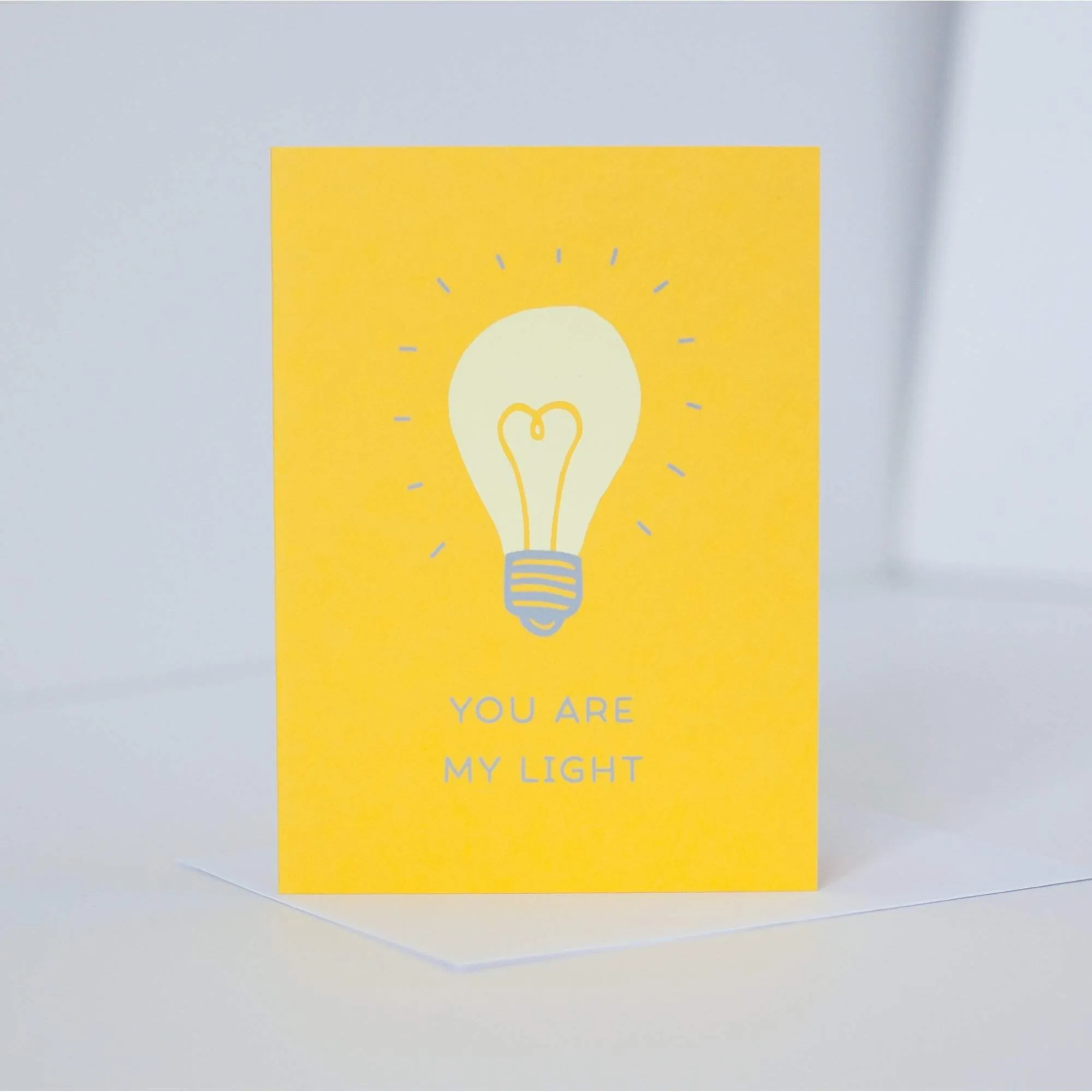 lightbulb anniversary card, you are my light, sentimental anniversary card, serious valentine's day card, card for husband, card for wife