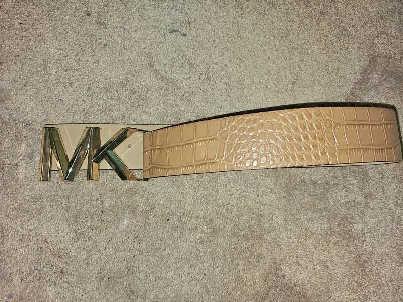 Logo Crocodile-Embossed Leather Waist Belt