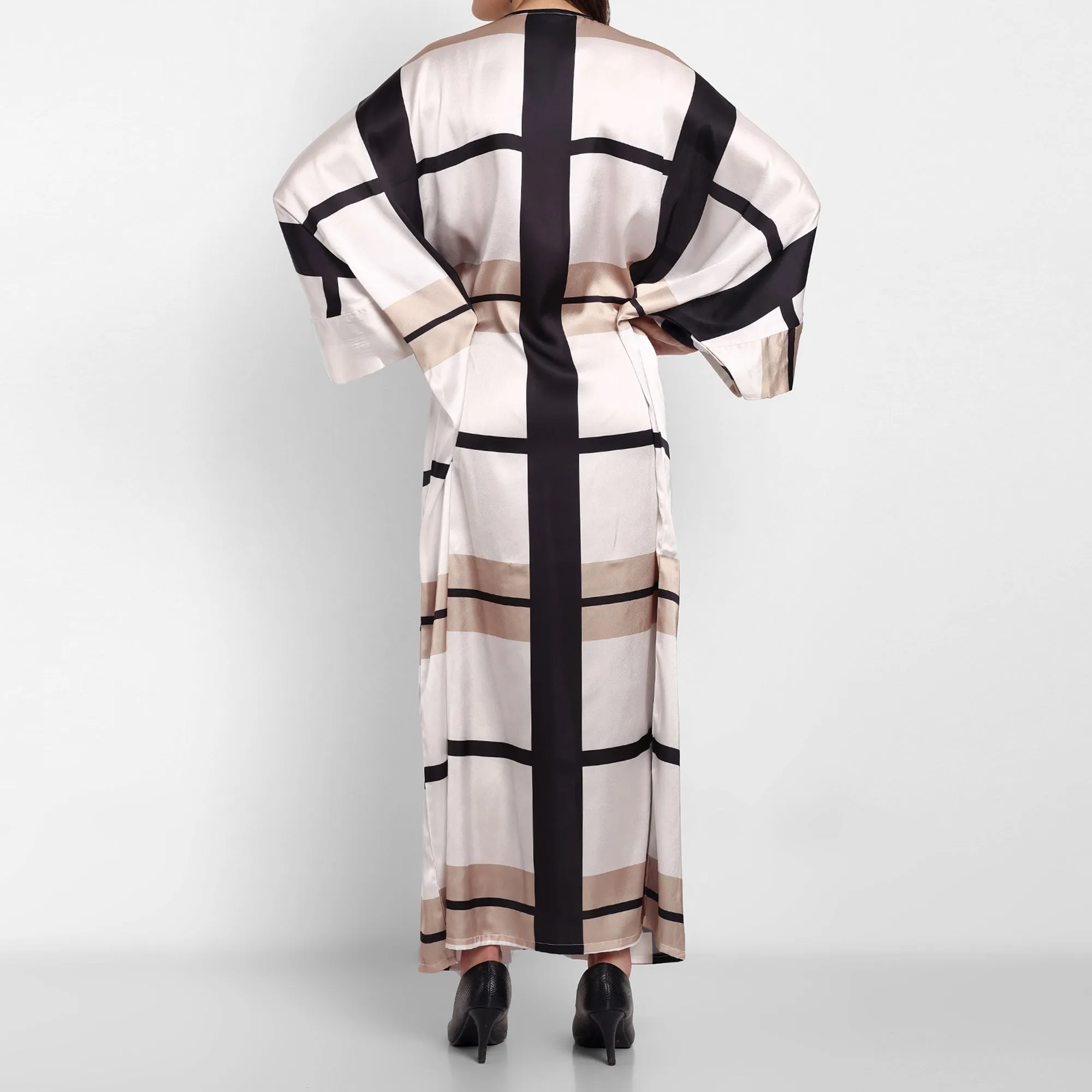 Lounge Wear Belt Style Geometric Print Kaftan BELT012