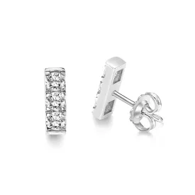 Love Earth Three-Stone Iconix Collection Diamond Bar Earrings