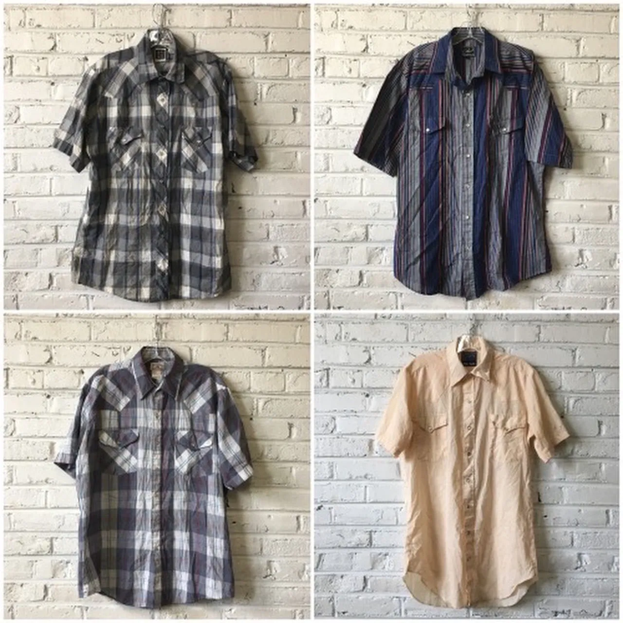 mens vintage Western Shirt (Short Sleeve) - 15 pieces