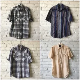 mens vintage Western Shirt (Short Sleeve) - 15 pieces