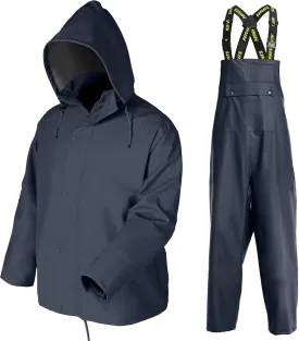 Men's Workwear PRO Rain Suit - Waterproof Jacket and Bib Pants 3-piece Set for Ultimate Safety and Comfort