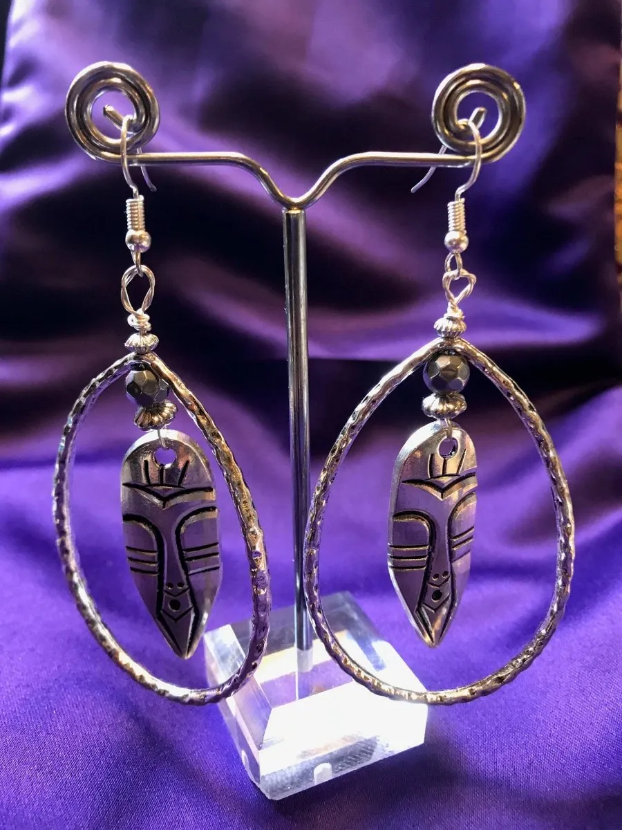 Nefertiti earrings Statement Earrings in Silver