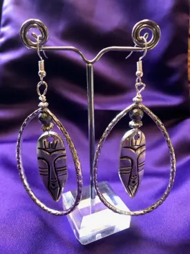 Nefertiti earrings Statement Earrings in Silver