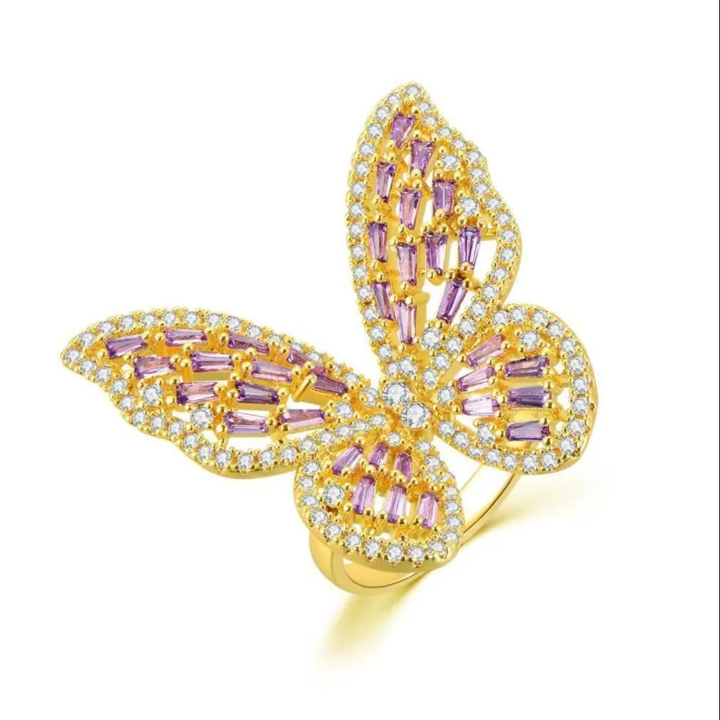 New Design Butterfly Design Zirconia Diamond Ring For Woman
