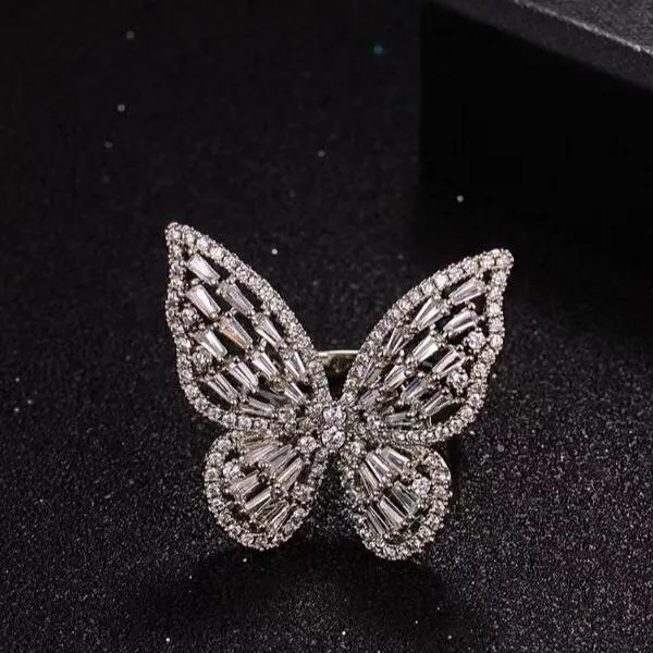 New Design Butterfly Design Zirconia Diamond Ring For Woman